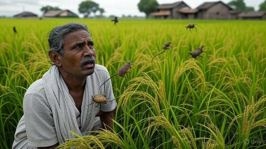 धान की फसल, गंधी बग कीट, धान में चूहे