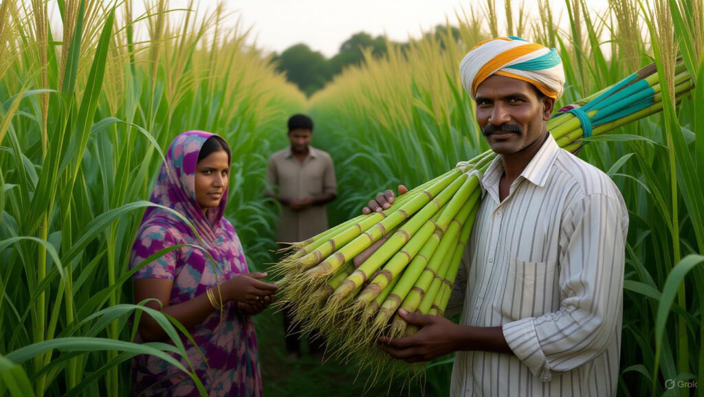 with sugarcane farmers