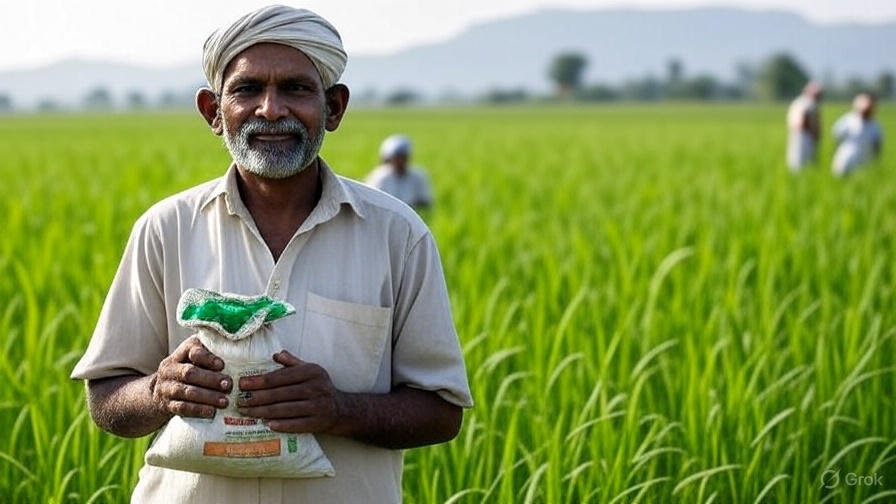 West Asia farmer with fertilizer