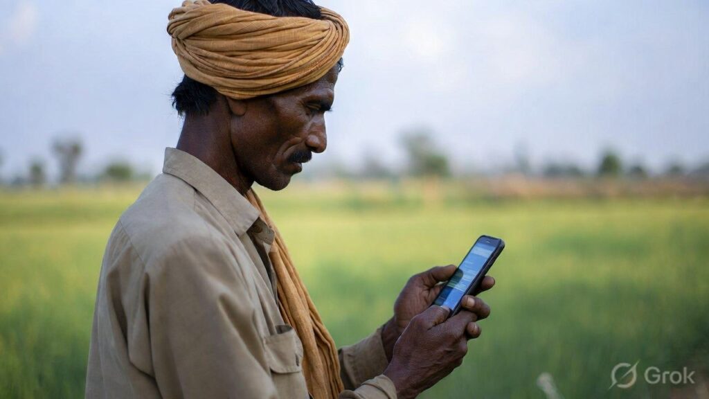 Bihar Agriculture App farmer with mobile