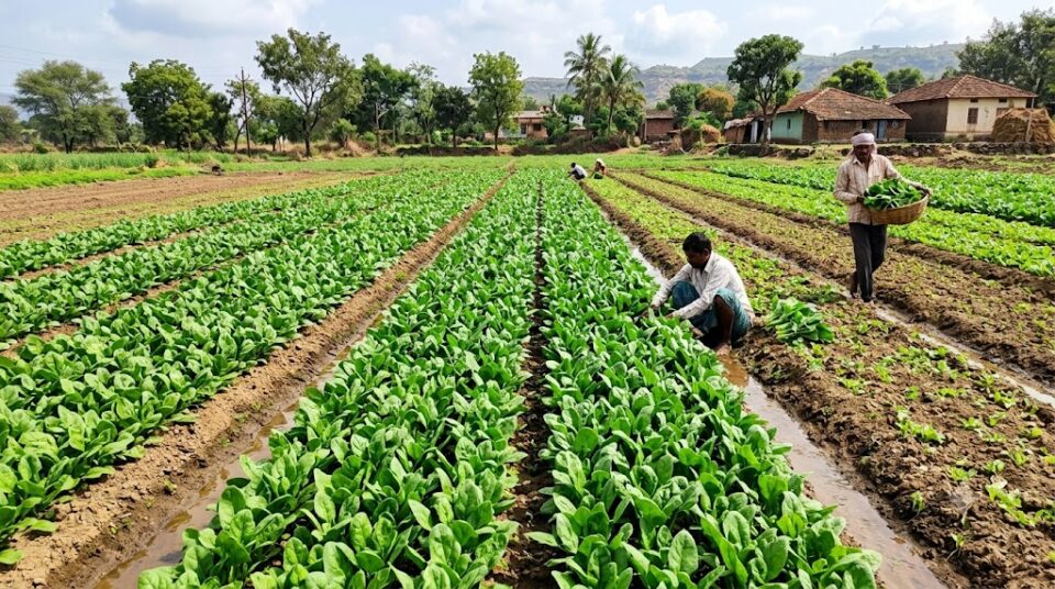 Spinach cultivation in summer